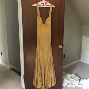 Tiffany Designs Dresses - Gold silk prom dress Tiffany Designs Dresses - Gold silk prom dress